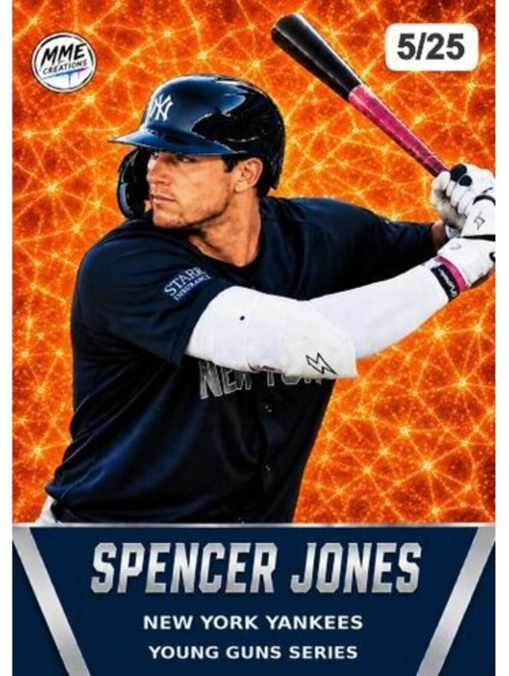 4258 Spencer Jones Young Guns Limited Edition Laminated Card /25 | Orange Ice